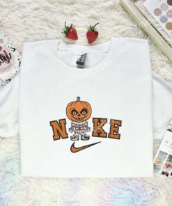 Pennywise Pumpkin Head Embroidered Shirt, Horror Movie Embroidered Hoodie, Halloween Embroidered Sweatshirt (2)