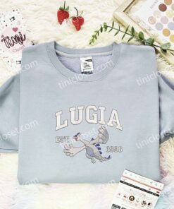 Lugia Est 1996 Embroidered Shirt, Pokemon Embroidered Hoodie, Anime Embroidered T Shirt (2)
