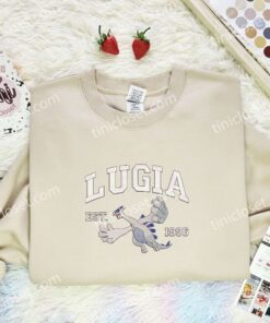 Lugia Est 1996 Embroidered Shirt, Pokemon Embroidered Hoodie, Anime Embroidered T Shirt (3)