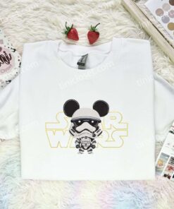 Mickey Stormstrooper Embroidered Shirt, Disney Characters Embroidered Hoodie, Movie Embroidered T Shirt (1)