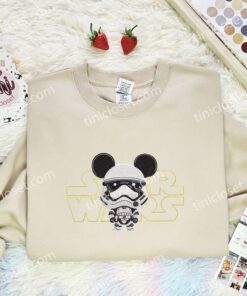 Mickey Stormstrooper Embroidered Shirt, Disney Characters Embroidered Hoodie, Movie Embroidered T Shirt (3)