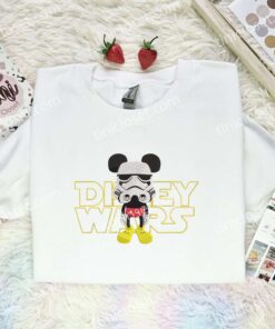 Mickey Stormtrooper Disney Wars Embroidered Shirt, Disney Characters Embroidered Hoodie, Movie Embroidered T Shirt (1)