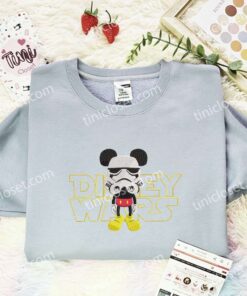 Mickey Stormtrooper Disney Wars Embroidered Shirt, Disney Characters Embroidered Hoodie, Movie Embroidered T Shirt (2)