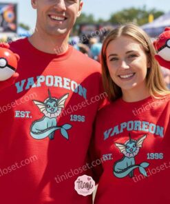 Vaporeon Embroidered Sweatshirt, Vintage Est. 1996 Pokemon Crewneck, Water Type Eeveelution Pullover (2)