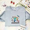 Minecraft Boys Mining Embroidered Shirt, Cartoon Embroidered Hoodie, Video Game Characters Embroidered T-Shirt