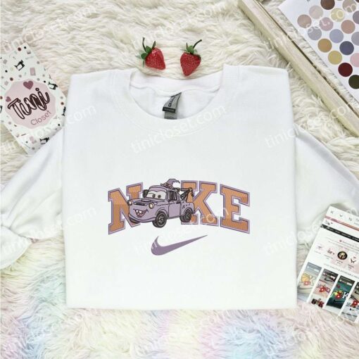 Tow Mater Purple Witch Embroidered Shirt, Pixar Cars Embroidered Hoodie, Halloween Embroidered T-Shirt
