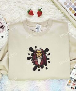 Valak Nun Splash Embroidered Shirt, Horror Movie Embroidered Hoodie, Halloween Embroidered Sweatshirt (1)