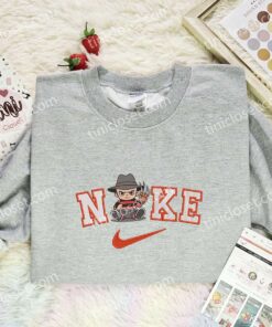 Baby Freddy Krueger Embroidered Shirt, Horror Movie Embroidered Hoodie, Halloween Embroidered Sweatshirt (2)