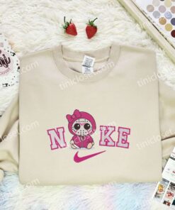 Baby Jason Voorhees Pink Bow Embroidered Shirt, Horror Movie Embroidered Hoodie, Halloween Embroidered Sweatshirt (2)