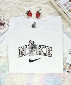 Minnie Mouse Bride Embroidered Shirt, Disney Characters Embroidered Hoodie, Cartoon Embroidered T Shirt (1)