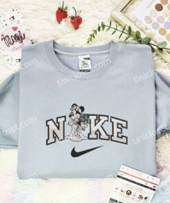 Minnie Mouse Bride Embroidered Shirt, Disney Characters Embroidered Hoodie, Cartoon Embroidered T Shirt (2)