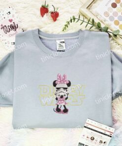 Minnie Stormtrooper Disney Wars Embroidered Shirt, Disney Characters Embroidered Hoodie, Movie Embroidered T Shirt (2)