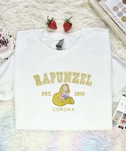 Rapunzel Corona Embroidered Shirt, Disney Princess Embroidered Hoodie, Disney Characters Embroidered T Shirt (1)