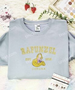 Rapunzel Corona Embroidered Shirt, Disney Princess Embroidered Hoodie, Disney Characters Embroidered T Shirt (2)