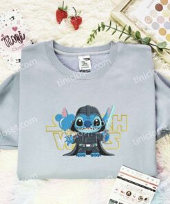Stitch Cosplay Darth Vader Embroidered Shirt, Star Wars Movie Embroidered Hoodie, Disney Characters Embroidered Sweatshirt (1)