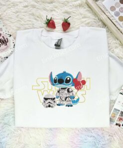 Stitch Stormtrooper Embroidered Shirt, Star Wars Movie Embroidered Hoodie, Disney Characters Embroidered Sweatshirt (2)