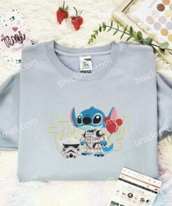 Stitch Stormtrooper Embroidered Shirt, Star Wars Movie Embroidered Hoodie, Disney Characters Embroidered Sweatshirt (3)