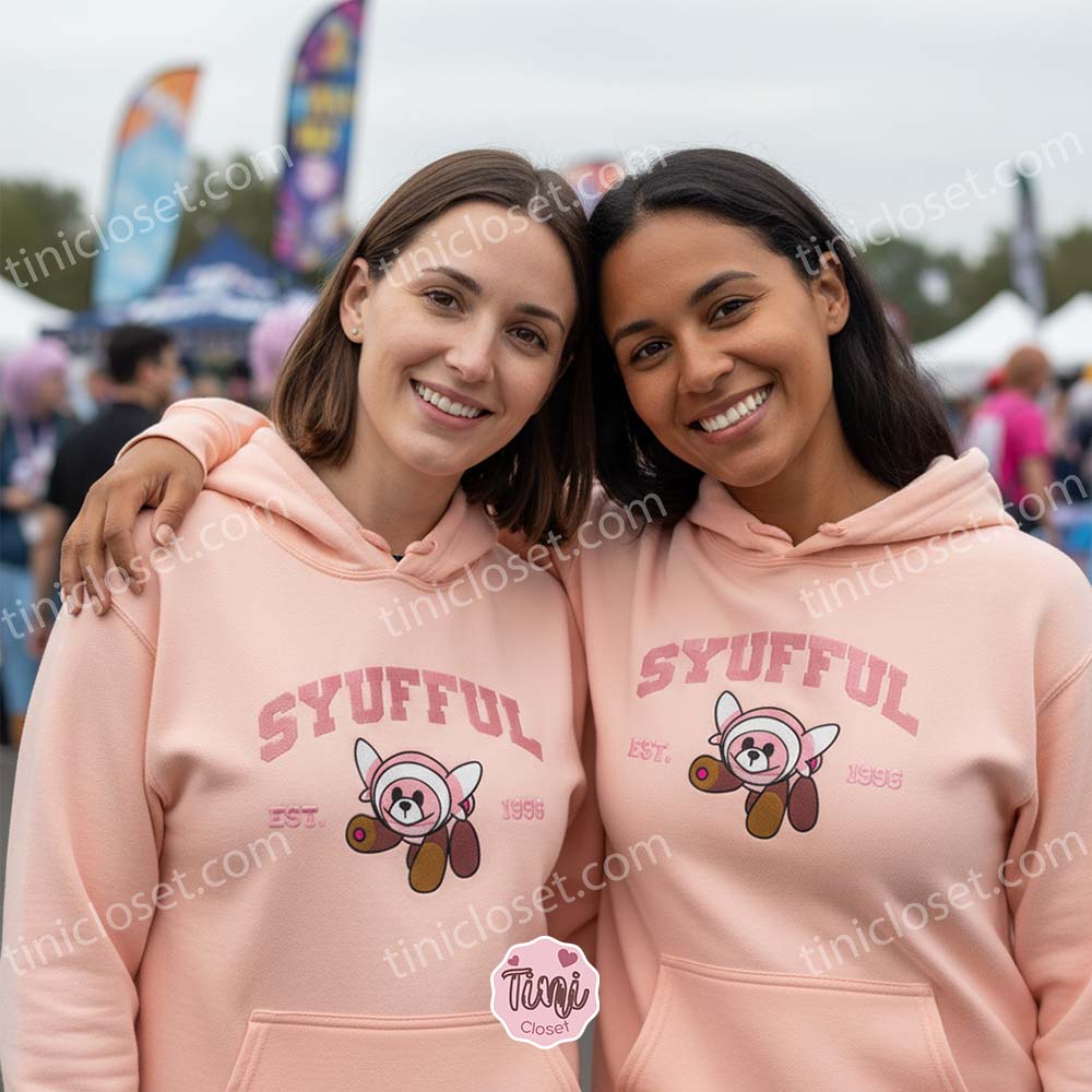 Stufful Pokemon Embroidered Hoodie and Crewneck, Varsity Est. 1996 Design, Cute Anime T-shirt Stufful Pokemon Embroidered Hoodie and Crewneck, Varsity Est. 1996 Design, Cute Anime T-shirt