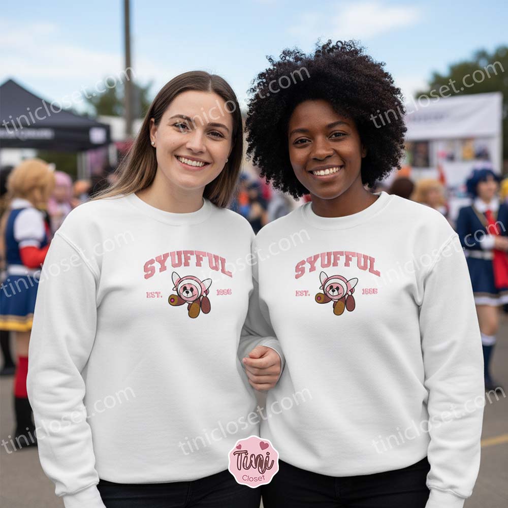 Stufful Pokemon Embroidered Hoodie and Crewneck, Varsity Est. 1996 Design, Cute Anime T-shirt Stufful Pokemon Embroidered Hoodie and Crewneck, Varsity Est. 1996 Design, Cute Anime T-shirt