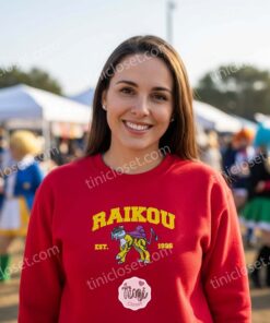 Embroidered Raikou Pokemon Shirt, Legendary Electric Pokemon Crewneck, Vintage Anime Streetwear (2)