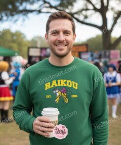 Embroidered Raikou Pokemon Shirt, Legendary Electric Pokemon Crewneck, Vintage Anime Streetwear (3)