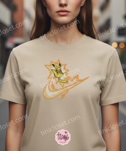 Electric Pikachu Embroidered Sweatshirt, Pokemon x Swoosh Anime Hoodie, Pokemon Gift (2)