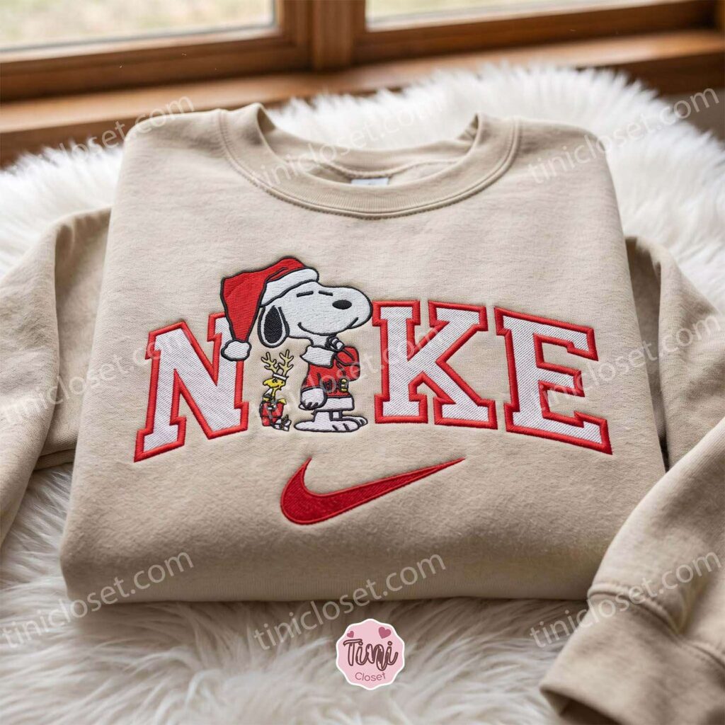 Snoopy And Woodstock Xmas Embroidered Shirt, Christmas Embroidered Sweatshirt, Cozy Gifts For Girlfriend, Boyfriend Hoodie Gift, Christmas Gifts for Family
