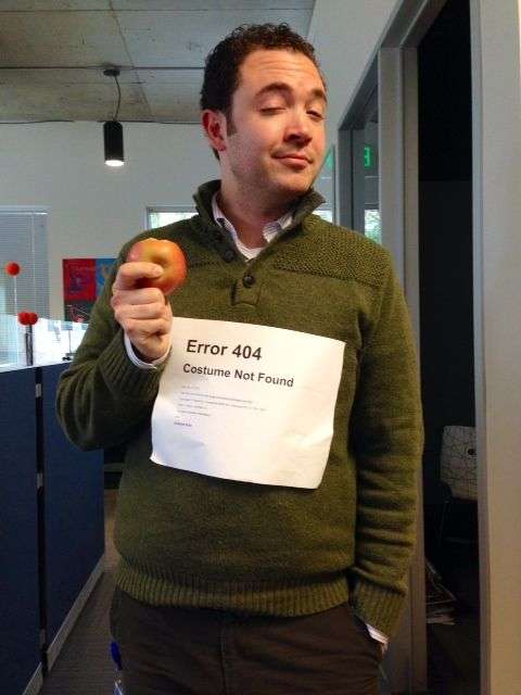 “404 Error: Costume Not Found” - witty without being cumbersome.
