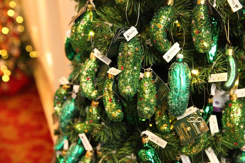 The first child to find the pickle receives good luck for the year.