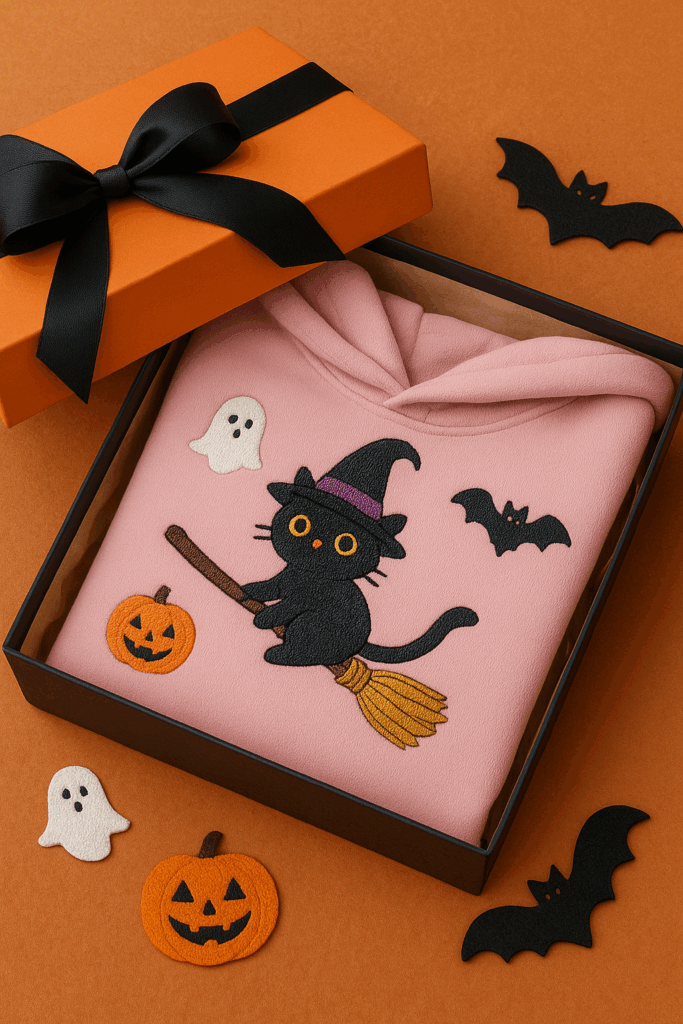 The embroidered Halloween shirt has carved out a niche as a holiday gift.
