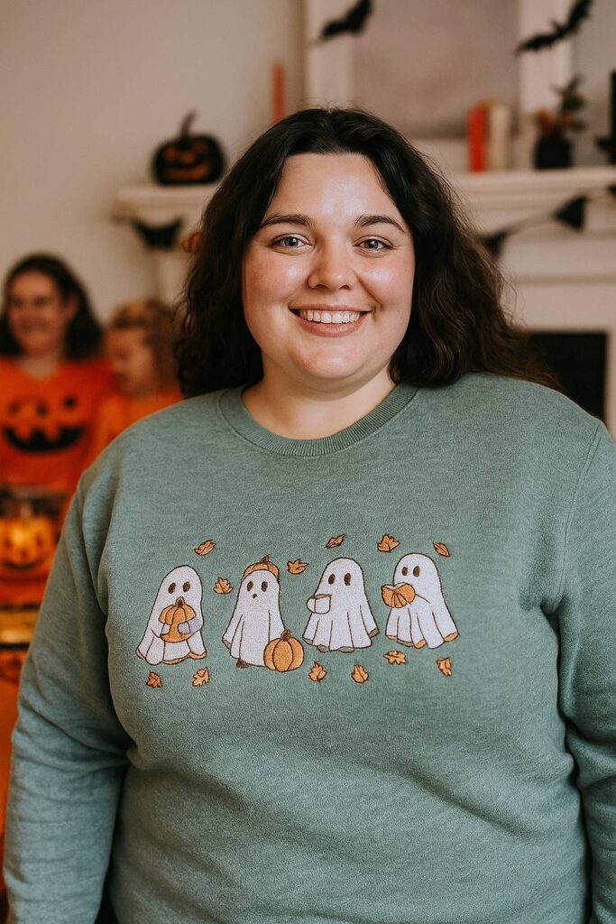 Embroidered Halloween shirts are here to stay.