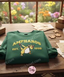 Ampharos Embroidered Sweatshirt, Pokemon Vintage Anime Est 1996 Crewneck, Just Because Gift for Him or Her (3)