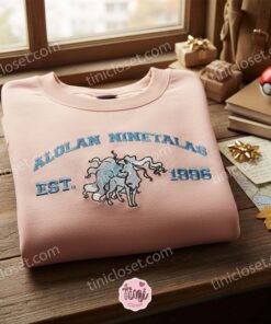 Alolan Ninetales Embroidered Pokemon Sweatshirt, Aesthetic University Crewneck, Romantic Gift for Her