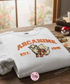 Arcanine Legendary Pokemon Embroidered Sweatshirt, Cozy Gifts For Girlfriend Or Boyfriend