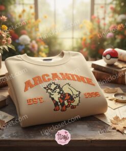 Arcanine Legendary Pokemon Embroidered Sweatshirt, Cozy gifts for girlfriend or Boyfriend (3)