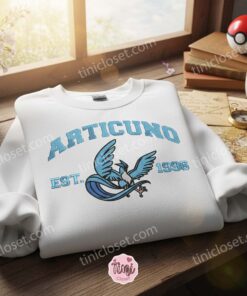 Articuno Embroidered Sweatshirt, Team Mystic Crewneck, Bestie matching shirts for Pokemon GO Fans