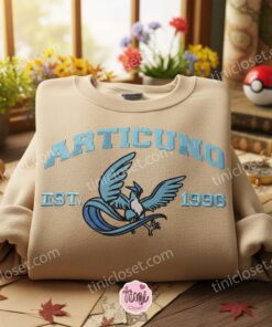 Articuno Embroidered Sweatshirt, Team Mystic Crewneck, Bestie matching shirts for Pokemon GO Fans (3)