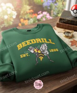 Beedrill Est 1996 Pokemon Embroidery Sweatshirt, Vintage Bug Type Crewneck, Boyfriend hoodie gift for Retro Gamers (1)