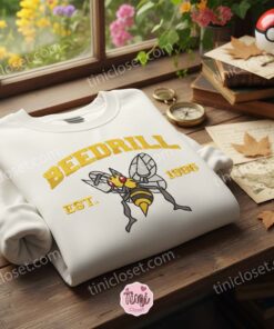 Beedrill Est 1996 Pokemon Embroidery Sweatshirt, Vintage Bug Type Crewneck, Boyfriend Hoodie Gift For Retro Gamers