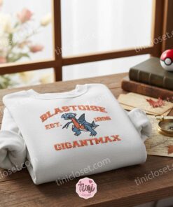 Blastoise Gigantmax Embroidered Sweatshirt, Pokemon Crewneck, Just Because Gift For Him