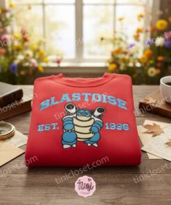 Blastoise Est 1996 Embroidered Sweatshirt, Boyfriend Hoodie Gift For Retro Gamers