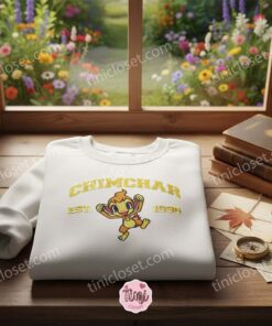 Chimchar Embroidered Sweatshirt, Sinnoh Starter, Bestie Matching Crewneck for Pokemon Fans (3)