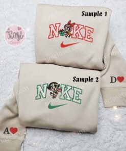 Blossom And Buttercup Christmas Powerpuff Girls Embroidered Shirts, Cartoon Embroidered Sweatshirts, Couple Embroidered Hoodies 3 Blossom And Buttercup Christmas Powerpuff Girls Embroidered Couples Shirts 2 (1)