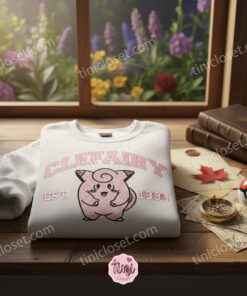 Clefairy Est 1996 Embroidered Sweatshirt, Pokemon Hoodie, Galentine Gift Ideas for Fairy Type Fans