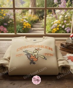 Combusken Anime Embroidery Pullover, Just Because Gift For Him, Gen 3 Pokemon Merch (1)