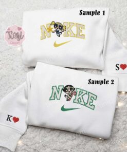 Bubbles And Buttercup Christmas Powerpuff Girls Embroidered Couples Shirts 2