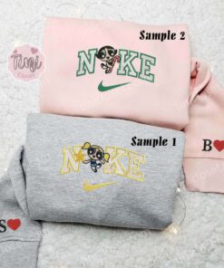 Bubbles And Buttercup Christmas Powerpuff Girls Embroidered Couples Shirts 1