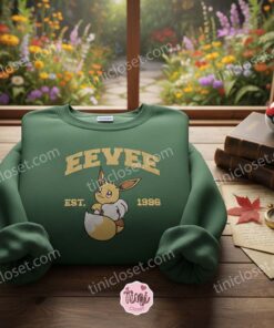 Eevee Est 1996 Embroidered Sweatshirt – Matching Couple Hoodies Embroidery, Evolution Starter Kit (1)
