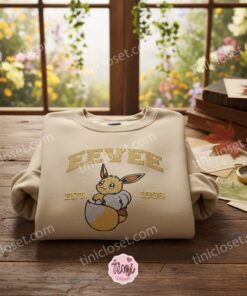 Eevee Est 1996 Embroidered Sweatshirt, Matching Couple Hoodies Embroidery, Evolution Starter Kit