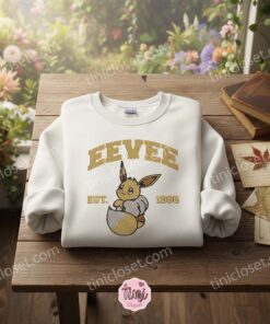 Eevee Est 1996 Embroidered Sweatshirt – Matching Couple Hoodies Embroidery, Evolution Starter Kit (3)